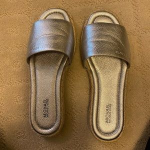 Silver sandals by Michael Michael Kors